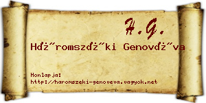Háromszéki Genovéva névjegykártya